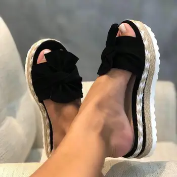 KAMUCCWomen İlmek Sandalet 2021 Yaz Rahat Günlük Rahat Kayma platform sandaletler kadın Ayak Nefes Örgü Sandalet 1