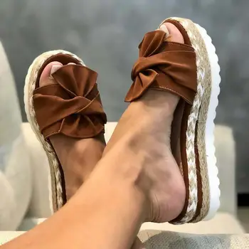 KAMUCCWomen İlmek Sandalet 2021 Yaz Rahat Günlük Rahat Kayma platform sandaletler kadın Ayak Nefes Örgü Sandalet 2