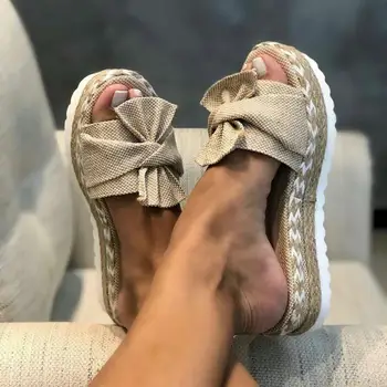 KAMUCCWomen İlmek Sandalet 2021 Yaz Rahat Günlük Rahat Kayma platform sandaletler kadın Ayak Nefes Örgü Sandalet 3
