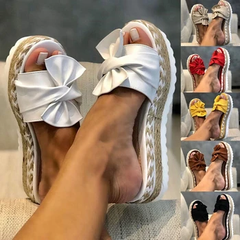 KAMUCCWomen İlmek Sandalet 2021 Yaz Rahat Günlük Rahat Kayma platform sandaletler kadın Ayak Nefes Örgü Sandalet 4