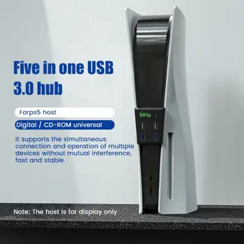 Için PS5 Hub Tipi C USB3. 0 Splitter Genişleme Şarj Tak Ve Çalıştır 5 Port USB Hub Aksesuarları PS5 CD-ROM Sürümü / Dijital Ver