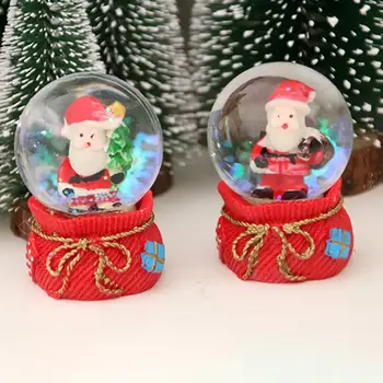 Noel kar küresi Renkli Aydınlatma Kristal Top yılbaşı Ağacı Noel Baba Kardan Adam cam küre navidad noel adornos navideños 0