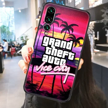GTA V 5 GTAV Grand Theft Auto telefon kılıfı İçin Huawei P Mate P10 P20 P30 P40 10 20 Akıllı Z Pro Lite 2019 Buzlu siyah tpu funda 4