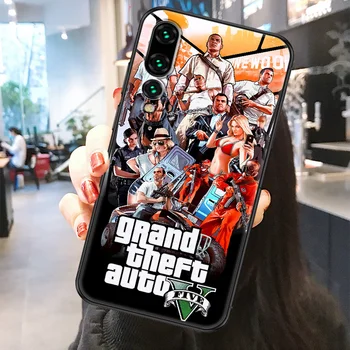 GTA V 5 GTAV Grand Theft Auto telefon kılıfı İçin Huawei P Mate P10 P20 P30 P40 10 20 Akıllı Z Pro Lite 2019 Buzlu siyah tpu funda 5