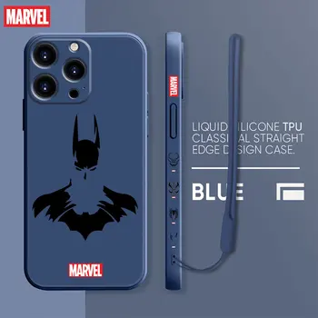 Kabuk Resmi Yumuşak Sıvı Kılıf Apple iPhone 14 13 12 11 Pro Max XR SE XS 7 8 Artı Telefon Marvel Siyah Çizgi Batman Venom