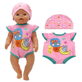 43 cm Bebek oyuncak bebek giysileri Unicorn Tulum Gökkuşağı Renk Dış Giyim Reborn Oyuncaklar Tulum 5