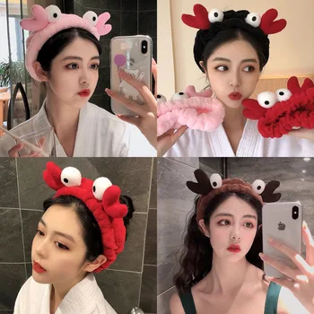 Sıcak Pazen Yengeç Bantlar Kadınlar Kızlar İçin Sevimli Yıkama yüz makyajı Hairbands Tatlı Yumuşak Kore saç aksesuarları 2021 Kawaii Hediye