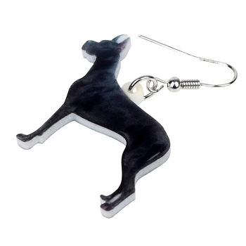 WEVENI Akrilik Siyah Büyük Dane Köpek Küpe Dangle Bırak hayvan figürlü mücevherat Hediye Kadınlar Kızlar Için Pet Severler Aksesuarları Takılar Parti 2