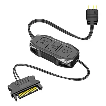 ARGB Denetleyici Uzatma Kablosu Geniş Uyumluluk 3 Pin SATA Pin Güç Kaynağı kasa Fanı Siyah Mini RGB Denetleyici 0