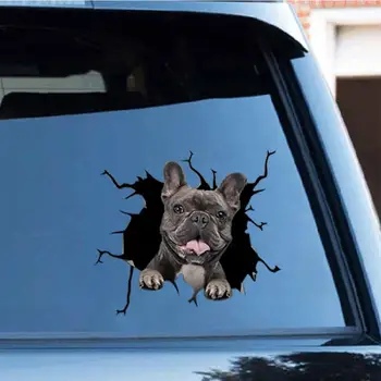 Köpek Çatlak Araba Sticker Yaratıcı Ev Araba Duvar Pencere dekorasyon çıkartması Pitbull Dachshund Husky Çatlak Tuvalet Buzdolabı Çıkartmalar 1