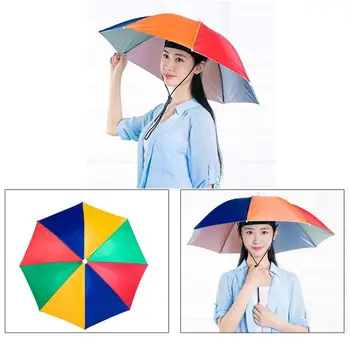 Şemsiye Şapka Su Geçirmez UV Dayanıklı Eller Ser balıkçı şapkası Açık Katlanabilir Kamp balıkçılık şapkası Plaj Kafa Şemsiye Şapka 0