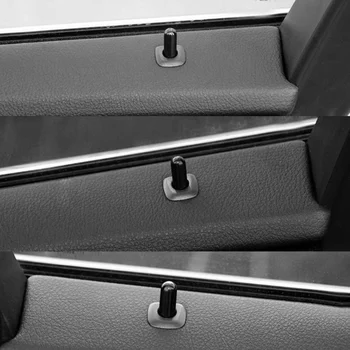 Kapı Pin Kılavuz Trim Paneli Kilitleme Düğmesi düğme kapağı Siyah Araba Kapı ve Pencere için-BMW 5 Serisi F10 F18 4 ADET