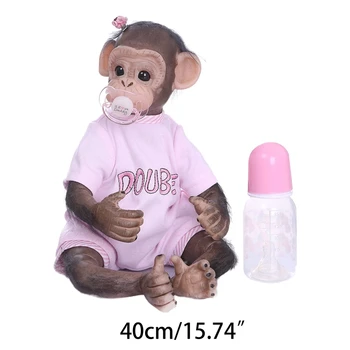 15.8 inç 40 cm Reborn Bebek Bebekler Güzel Maymun Bebek Yumuşak Silikon Gerçekçi Oyuncak P31B