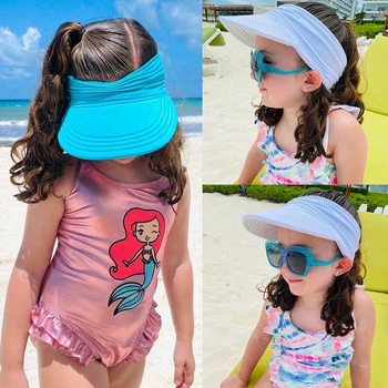 ICEY KIKO Yaz Güneş plaj şapkası Bebek Kızlar İçin Açık Anti-UV Geniş Ağızlı Çocuklar Seyahat Kap 1-9 Yıl Çocuk