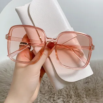 Retro Kare Güneş Gözlüğü Kadın Vintage Degrade güneş gözlüğü Moda Tasarımcısı Kadın Şeffaf Lens Beyaz Oculos De Sol 2022 2