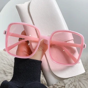 Retro Kare Güneş Gözlüğü Kadın Vintage Degrade güneş gözlüğü Moda Tasarımcısı Kadın Şeffaf Lens Beyaz Oculos De Sol 2022 3
