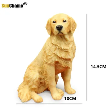 Moda Golden Retriever Oturan Köpek Simülasyon Hayvan Model Araba Süsler Ev Aksesuarları Figürler Minyatürleri El Sanatları Reçine