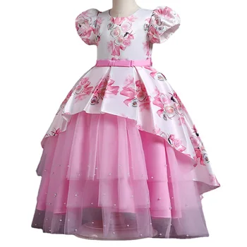 Vintage Çiçek Kız Elbise Düğün Akşam Çocuk Prenses Parti Pageant Uzun Elbise Çocuklar Kızlar için Elbiseler Resmi Giysi