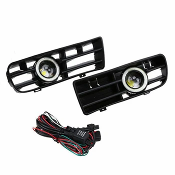 LED Sis Farları Melek Gözler Lamba ızgara Araba Ön Tampon ızgara kapağı Tel Kiti VW Golf MK4 1998-2004