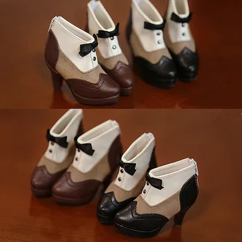 BJD bebek ayakkabıları için uygundur 1/3 SD10 SD16 boyutu papyon eşleşen renk yüksek topuklu deacon bileğe kadar bot bebek aksesuarları