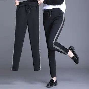 Rahat pantolon Kadın Yan şerit Dantel-up Harem İnce Tüm Maç Bayan Yumuşak Eğlence Bahar Moda Ulzzang Basit Sıcak Satış Temel Rahat