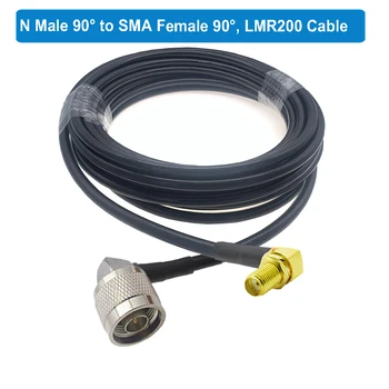 LMR200 SMA Erkek N Erkek Dik Açı Düşük Kayıp Koaksiyel Kablo Jumper 4G LTE Kablosuz Yönlendirici Ağ Geçidi Hücresel ADS-B Radyo