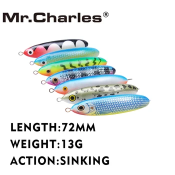 Mr. charles MR01 72mm/65mm 13g / 9.5 g Batan Buz Kalem balık yemi Yapay Boyama Buz Balıkçılık Kalem Cazibesi Sert B 3