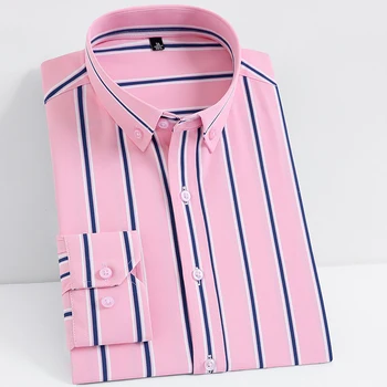 Erkek İş Uzun kollu Gömlek 2021 Sonbahar Yeni Klasik Tarzı Çizgili Moda Casual Tops Pürüzsüz Malzeme erkek Marka Gömlek