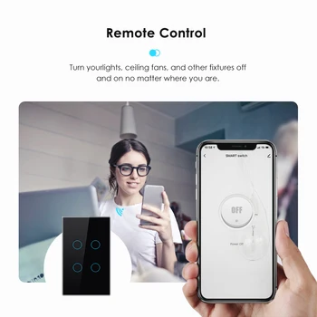 Tuya ABD Wifi Akıllı Ev duvar ışık anahtarı İle Lüks Cam Panel Dokunmatik Sensör Ses Uzaktan Kumanda Alexa Google Ev İçin Alice