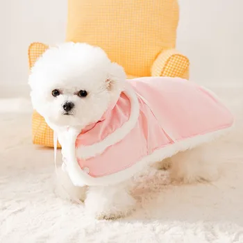 Pet Prenses Pelerin Sonbahar Kış Orta Küçük Köpek Coat Sıcak Yün Yavru Köpek Battaniye Sevimli Yatak Taşıması Kolay Tatlı Pelerin Yatak 0