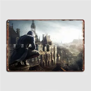 Assassins Creed Metal Plak Poster Oturma oda duvar dekoru Sinema Garaj Klasik tabela Posteri