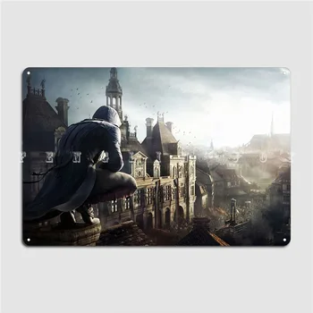 Assassins Creed Metal Plak Poster Oturma oda duvar dekoru Sinema Garaj Klasik tabela Posteri 5