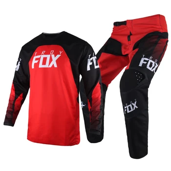 2022 Off-Road MX 180 Yarış Motokros Forması Pantolon Combo Siyah Kırmızı dişli seti Honda Takımı Motosiklet Takım Kitleri