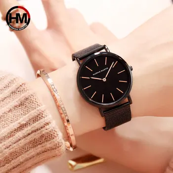 Hannah Martin Lüks Marka quartz saat Hayat Su Geçirmez Kadın İzle Moda Kadınlar Klasik Basit Tasarım Saat Hediyeler Reloj Mujer 1
