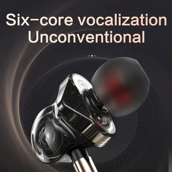 QKZ CK10 Kulak Kulaklık 6 Dinamik sürücü birimi Kulaklık Stereo Spor Mikrofon İle HIFI Subwoofer Kulaklık Kulakiçi