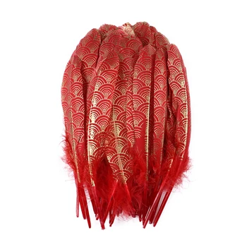 10 Adet/grup Altın Doğal Kaz Tüyü 6-8 inç DIY Aksesuarları Dekor Tüyleri Şapka Bezemeler Giyim Düğün Dekorasyon