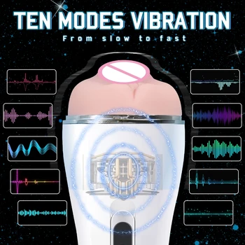 Vajina Anal Masturbators Erkekler için Otomatik Emmek Ses Titreşim mastürbasyon kupası Gerçek Pussy Orgazm Cinsel Makinesi Yetişkin Seks Oyuncak Mağazası 5