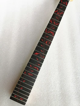 Disado 24 Frets Maple Elektro Gitar Boyun Gülağacı klavye Kakma Kırmızı Hayat Ağacı Siyah Mesnetli Gitar Aksesuarları Parçaları