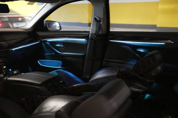 9 renkli Araba neon ortam ışığı BMW İçin 1 2 3 4 5 6 7 serisi dekoratif Atmosfer otomatik dönüşüm LED şerit 2010-2017