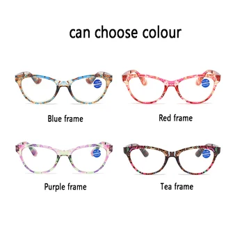 Zilead Vintage moda kedi göz okuma gözlüğü kadın Retro presbiyopik mavi ışık okuma gözlükleri ile+1.0+1.5+2.0+2.5+3.5+4.0
