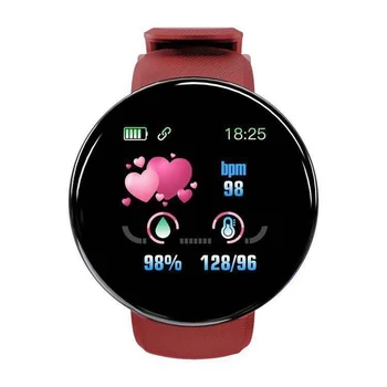 2022 D18 akıllı saat Erkekler Kadınlar için Spor Spor Pedometre Tracker monitörlü bileklik Band Smartwatch Bileklik Android IOS için
