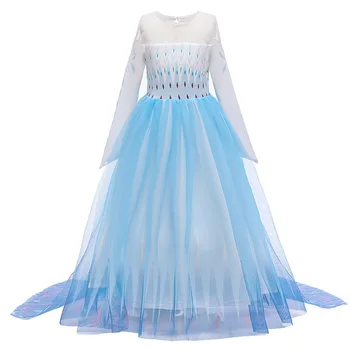 Disney Elsa Prenses elbise yeni çocuk giyim Dondurulmuş 2 Aisha Prenses elbise kostüm kız örgü elbise