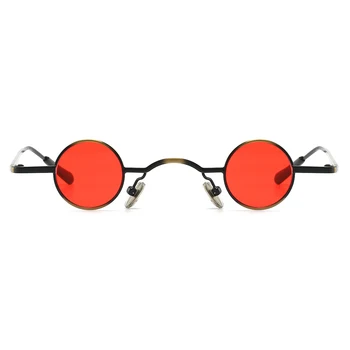 Peekaboo kırmızı küçük güneş gözlüğü yuvarlak retro metal çerçeve siyah erkekler punk güneş gözlüğü kadın 2019 uv400 dekorasyon gözlük 4