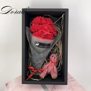 El yapımı Sabun Çiçek seti Ayı Hediye Kutusu anneler / Öğretmenler Günü doğum günü hediyesi sevgililer günü gül / karanfil Sabun Çiçek Buketi 1