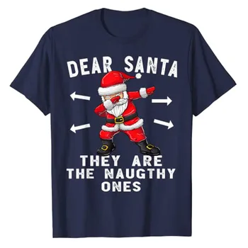Sevgili Santa Onlar Yaramaz Olanlar Noel Kostüm Komik Noel T-Shirt Harika Aile Eşleştirme Noel Giysileri Hediyeler