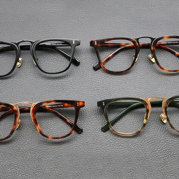 Vintage Asetat Gözlük Çerçevesi Erkekler Retro Miyopi Reçete Optik Gözlük Çerçevesi Kadın 2022 Yeni Kore Lüks Marka Gözlük