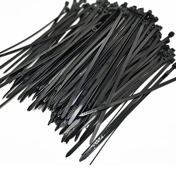 100 adet Kendinden Kilitleme Naylon kablo bağı s Kayış Ağır Plastik Flanşlar Zip Bağları kablo bağı Sabitleme kablo düzenleyici Siyah