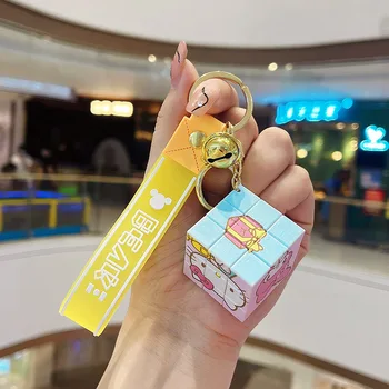 Sanrio Hello Kitty, Melody Anahtarlık Kız Kawaii Karikatür Rubik Küp Kolye Sevimli Çift Okul Çantası Küçük Kolye Anahtarlık Benim