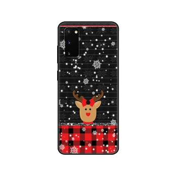 Siyah tpu Kılıf Samsung galaxy S20 / S20 artı / S20 ultra /S20+ / S20FE arka kapak Merry Christmas Sevimli Kardan Adam Yeni Yıl