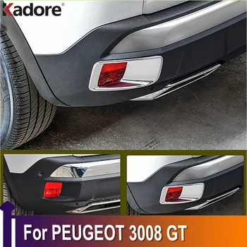 Peugeot 3008 için GT 2017-2020 2021 2022 Krom Arka Sis Lambası lamba ampulü Kapak Trim Sis Lambası Gölge Hood Aksesuarları Araba Styling